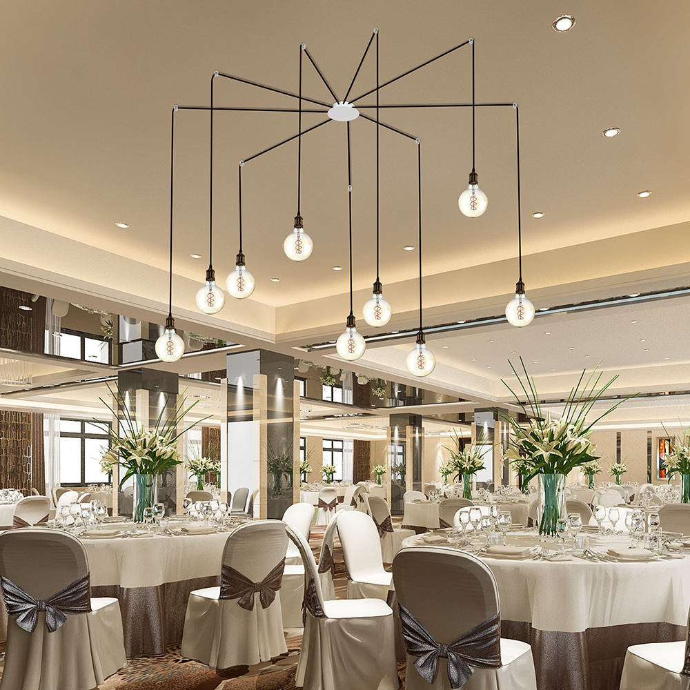 Rosone Magnetico per Lampadario d:150*h:35mm con 8 Fori laterali Colore Bianco Opaco img 1