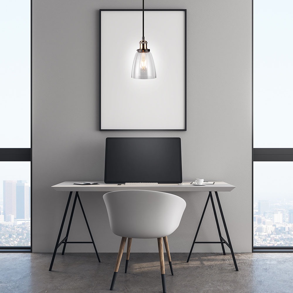 Lampadario con Portalampada Vetro Vintage Trasparente __140 img 1