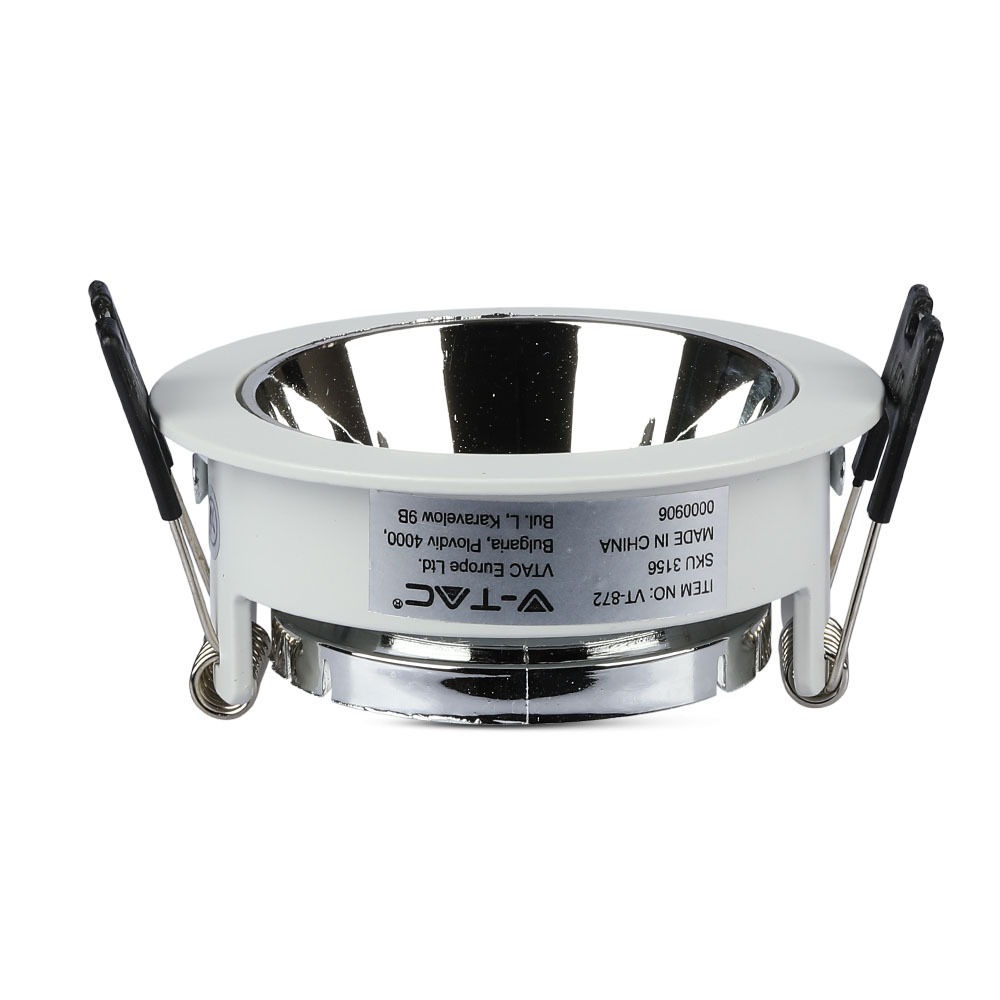 GU10 Fitting Bianco, Chorme Rotonda img 1