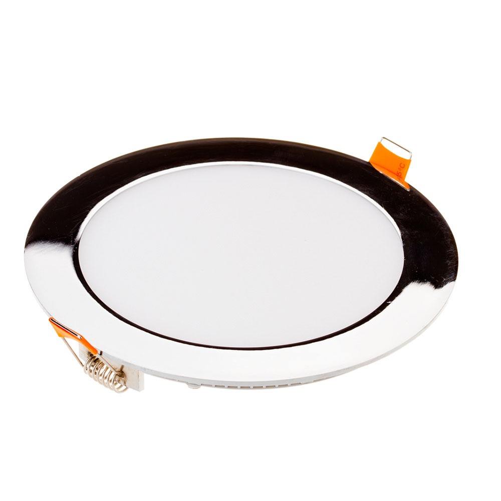 18W Pannello LED Sottile Cromo Rotondo Bianco