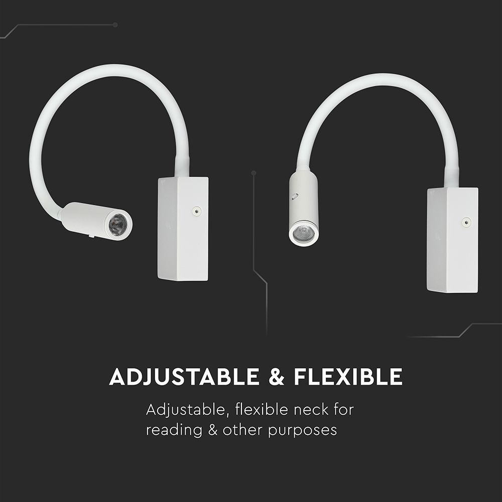 Applique da Hotel per Lettura LED 3W Colore Bianco img 2