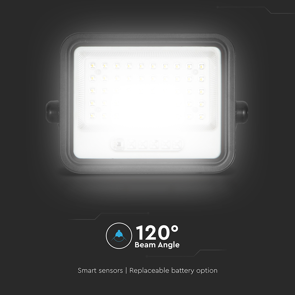 100W LED Solar Floodlight 2000K-8000K Black Body Battery Indicator img 6