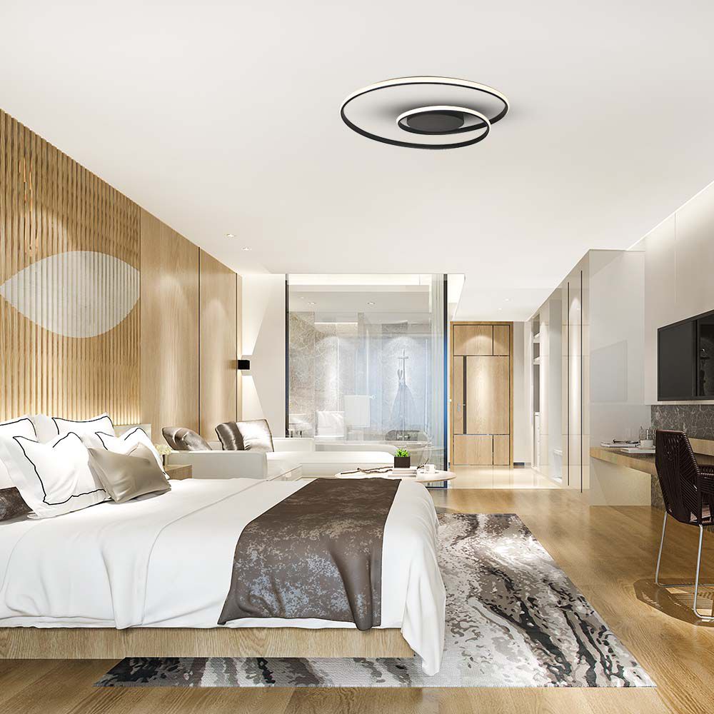 Plafoniera LED 48W con Montaggio a Plafone TRIAC Dimmerabile Corpo Nero img 1