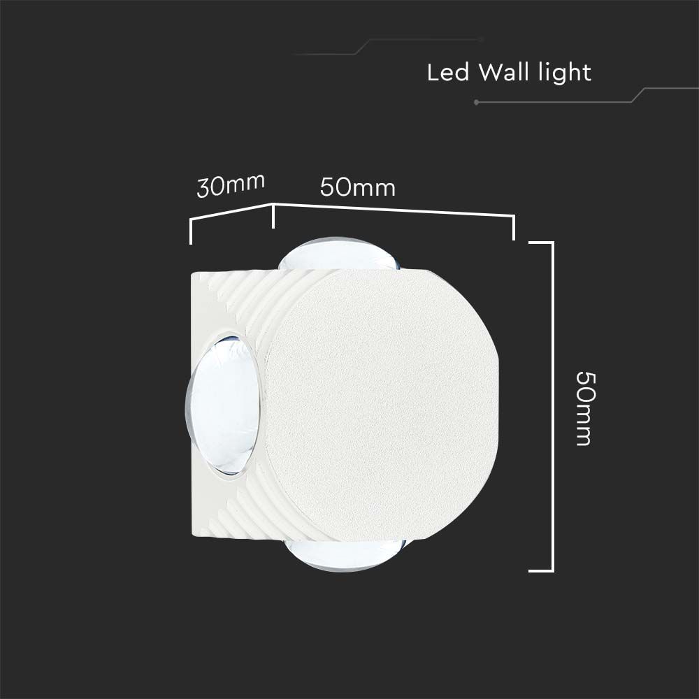4W LED COB Downlight 3000K White Body