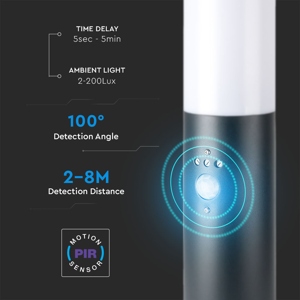 Piantana LED da Giardino 45cm con Portalampada E27 in Acciaio Inossidabile IP44 Colore Grigio img 2