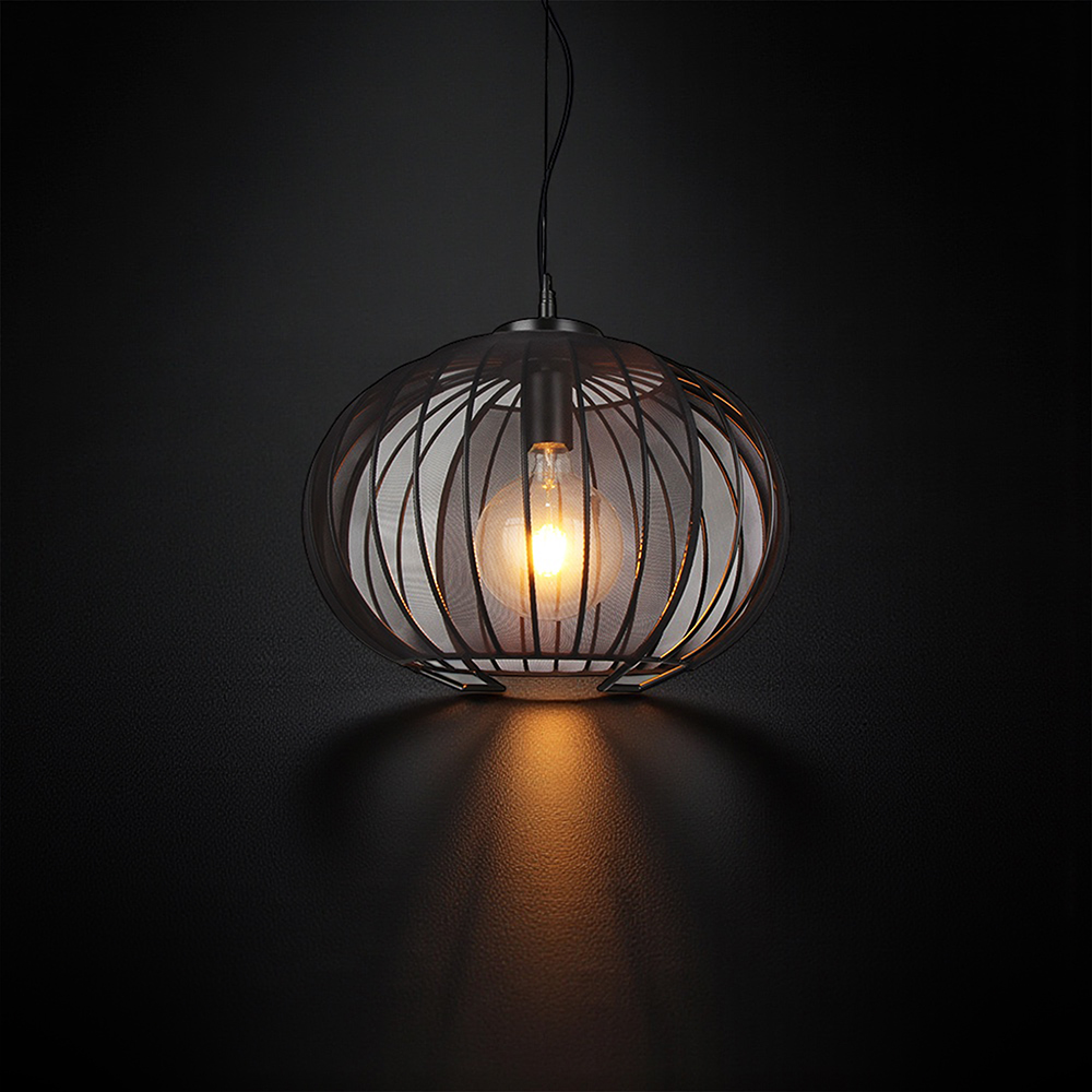 E27 Decorative Hanging Pendant (D400*H290mm) Matt Black Body img 1