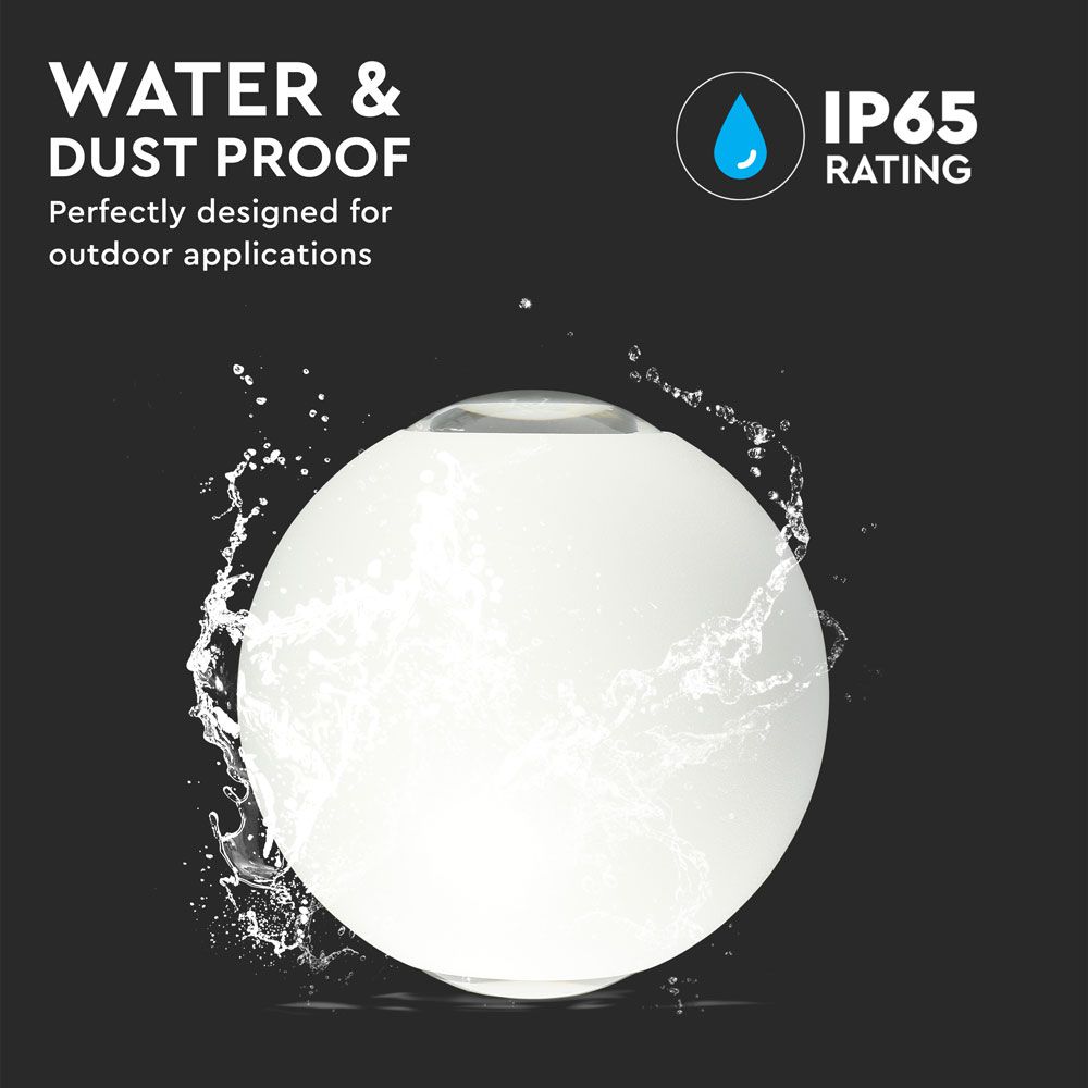 6W LED Wall Light White Body Round IP65 4000K img 1