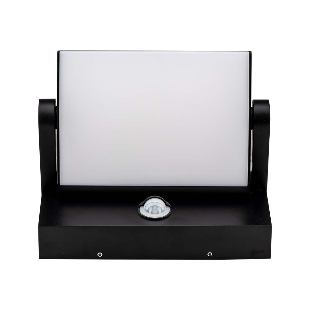 20W LED Wall Light Sensor Black Body 3000K IP65 img 2