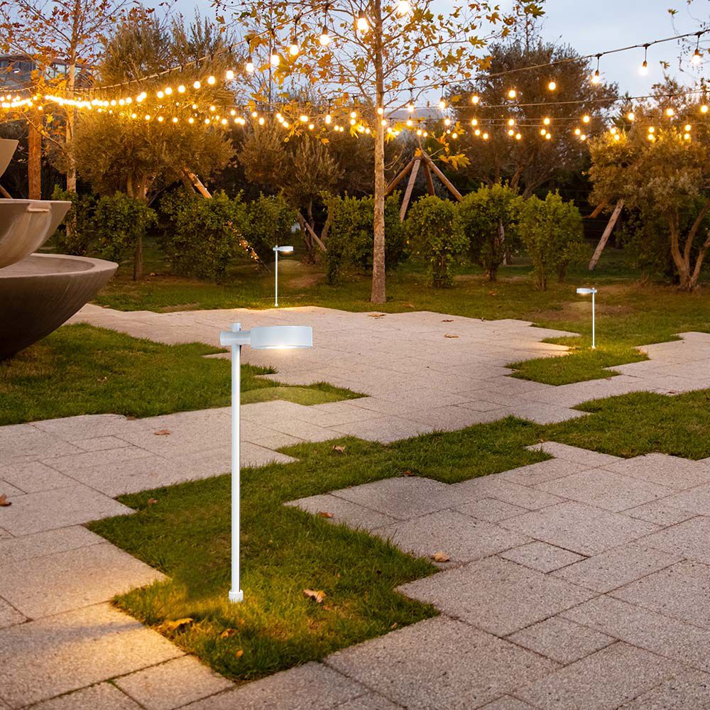 Lampada LED da Giardino 6W con Doppio Fissaggio a Terra Colore Bianco h:102cm 4000K IP65