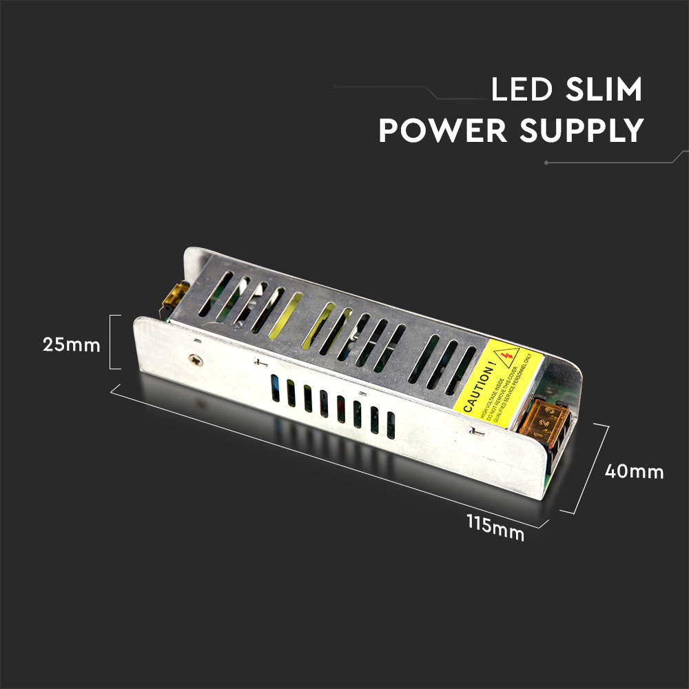 Alimentatore per strisce LED SLIM 25W 12V Metallo IP20