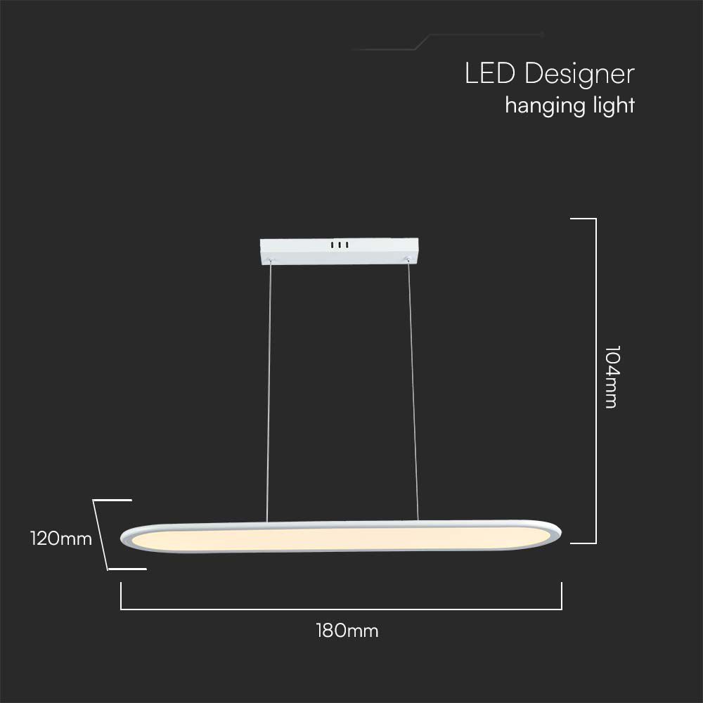 24W LED Hanging Lamp (80*100CM) 4000K White Body