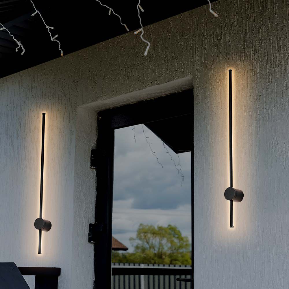 Lampada LED da Muro 12W Colore Nero 3000K IP65