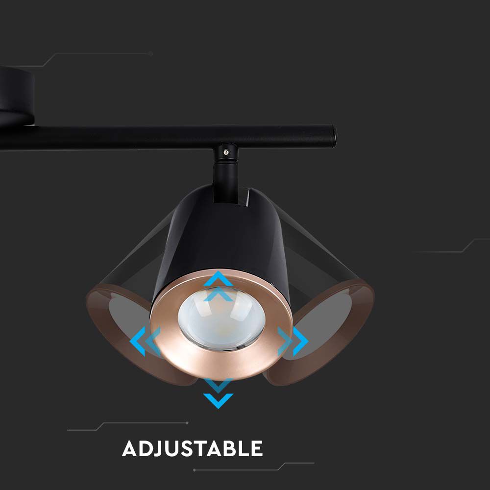 18W Led Wall Lamp Triple Head 4000K Black img 1