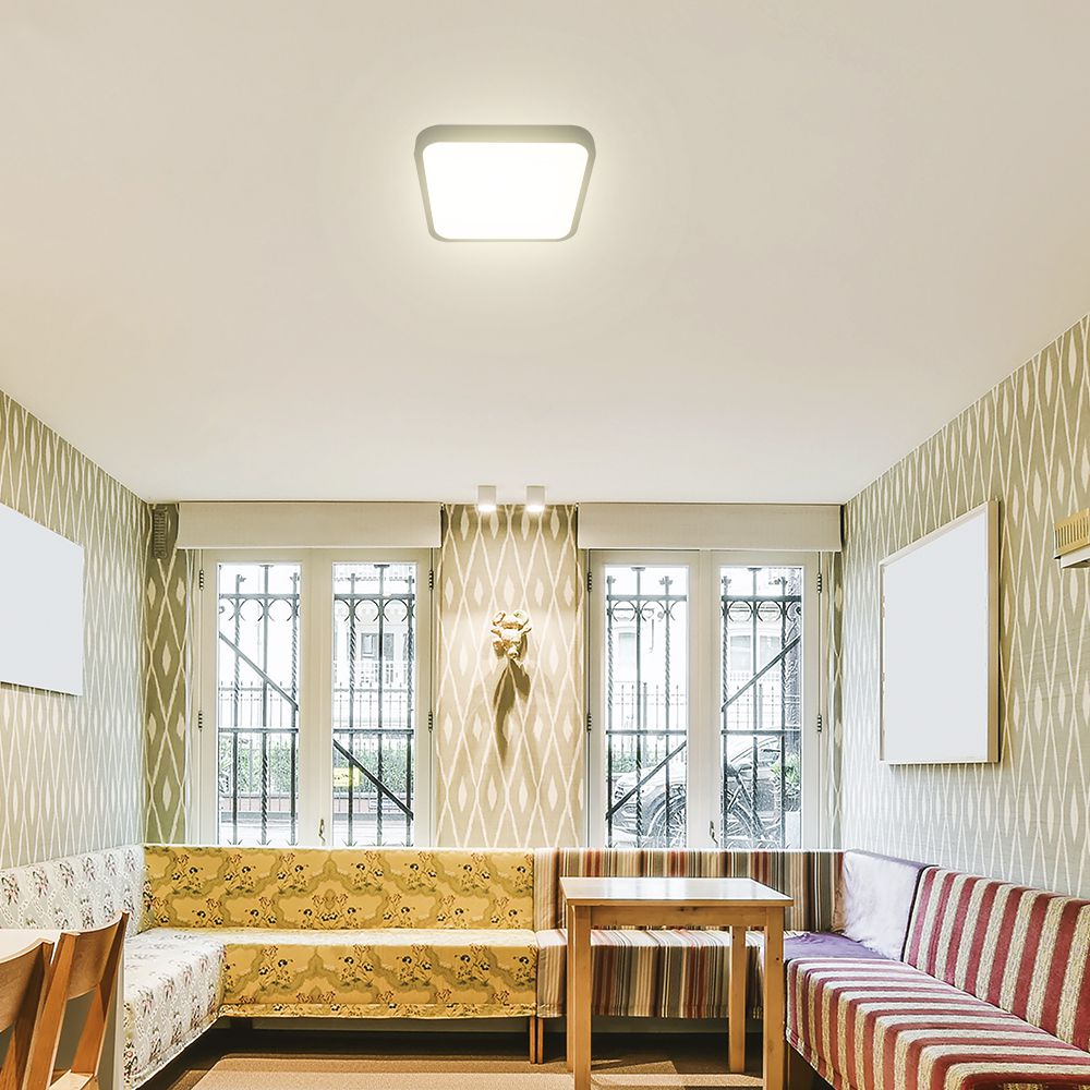 36W LED Dome Light With Sensor SAMSUNG Chip 4000K Square Black Frame IP44 img 1