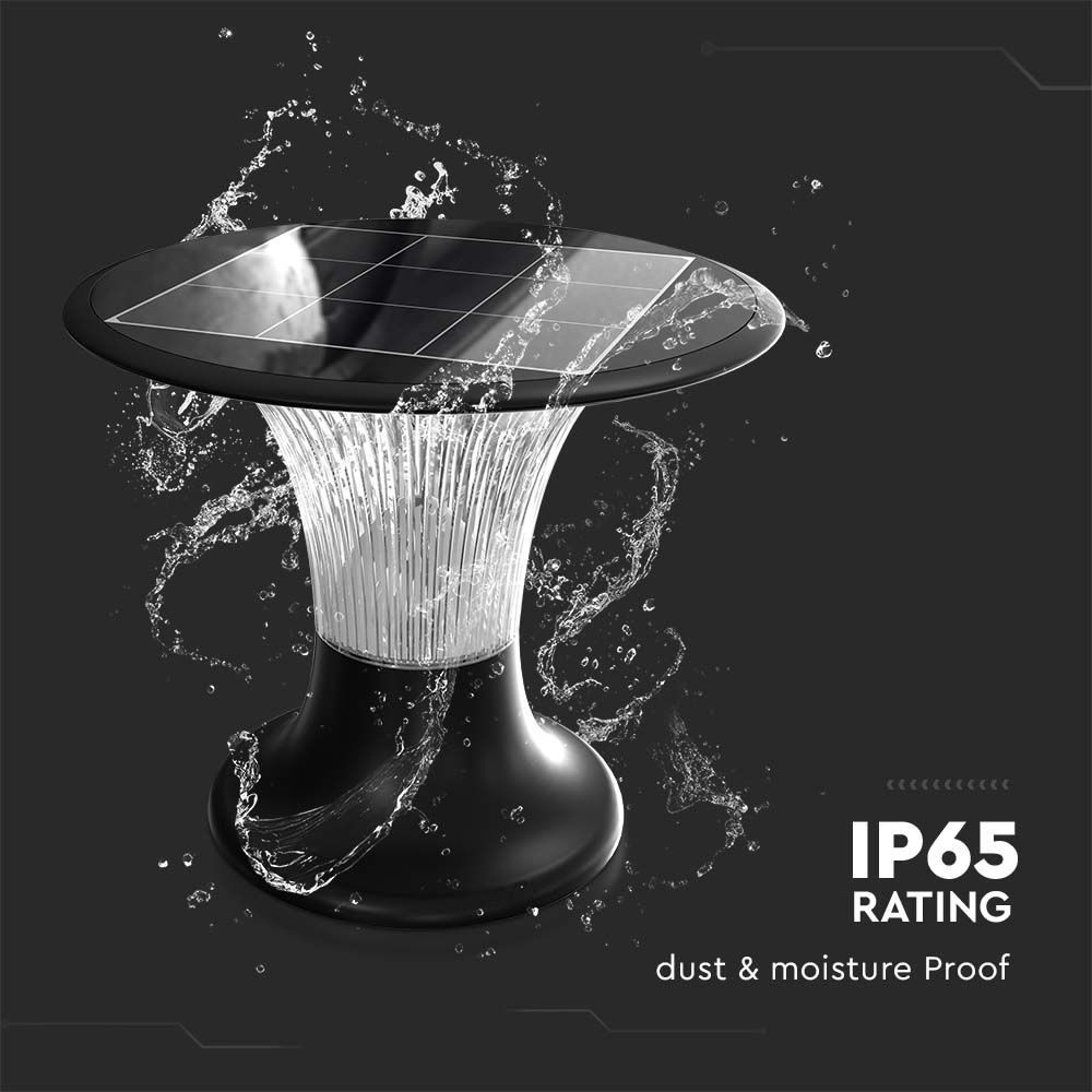 Lampada LED Solari 15W da Terra Batteria LiFePO4 3.2V Colore Nero CCT: 6000K+4000K IP65 img 6