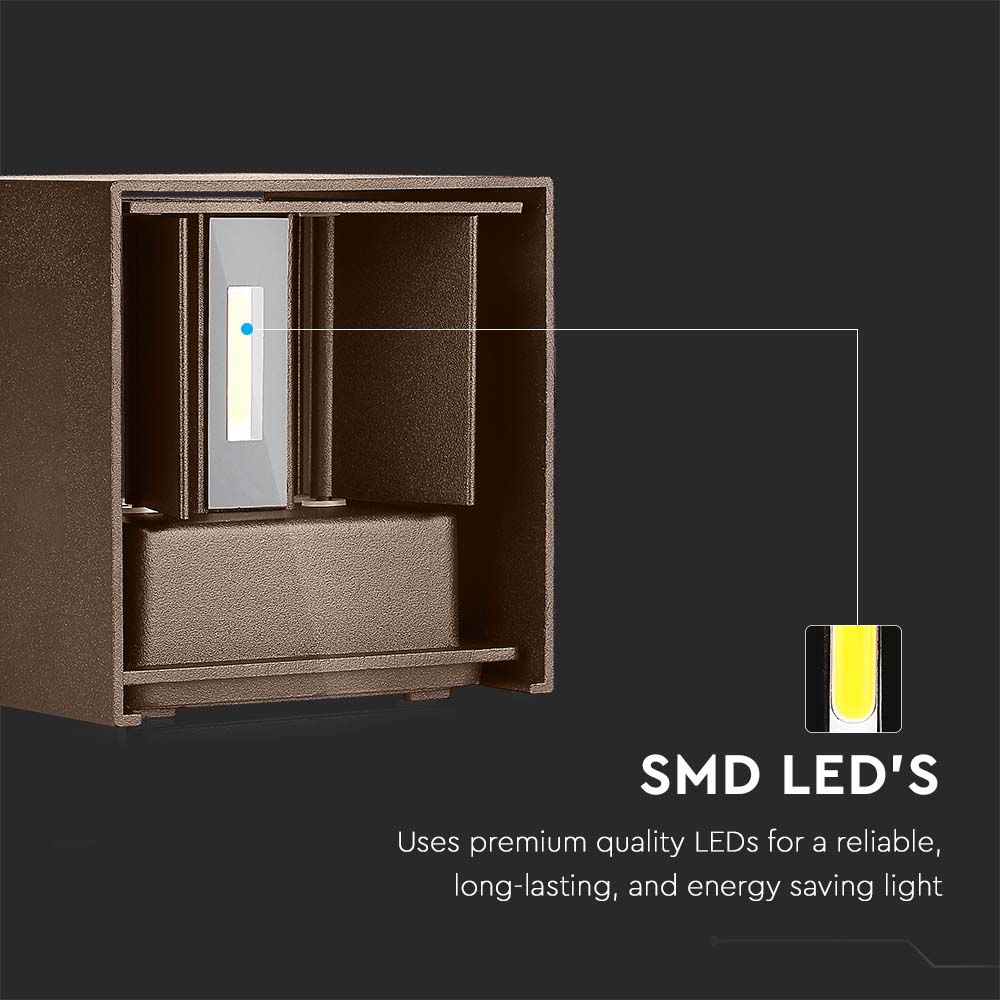 11W LED Wall Lamp With Bridgelux Chip Grey 3000K Square