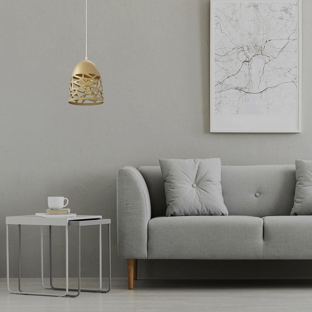 Lampadario con Portalampada Oro Champagne img 1