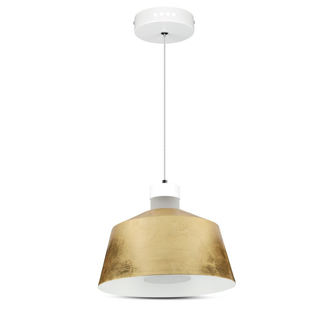 7W LED Lampadario (Acrylico) Gold Lamp Shade 250 Bianco Caldo