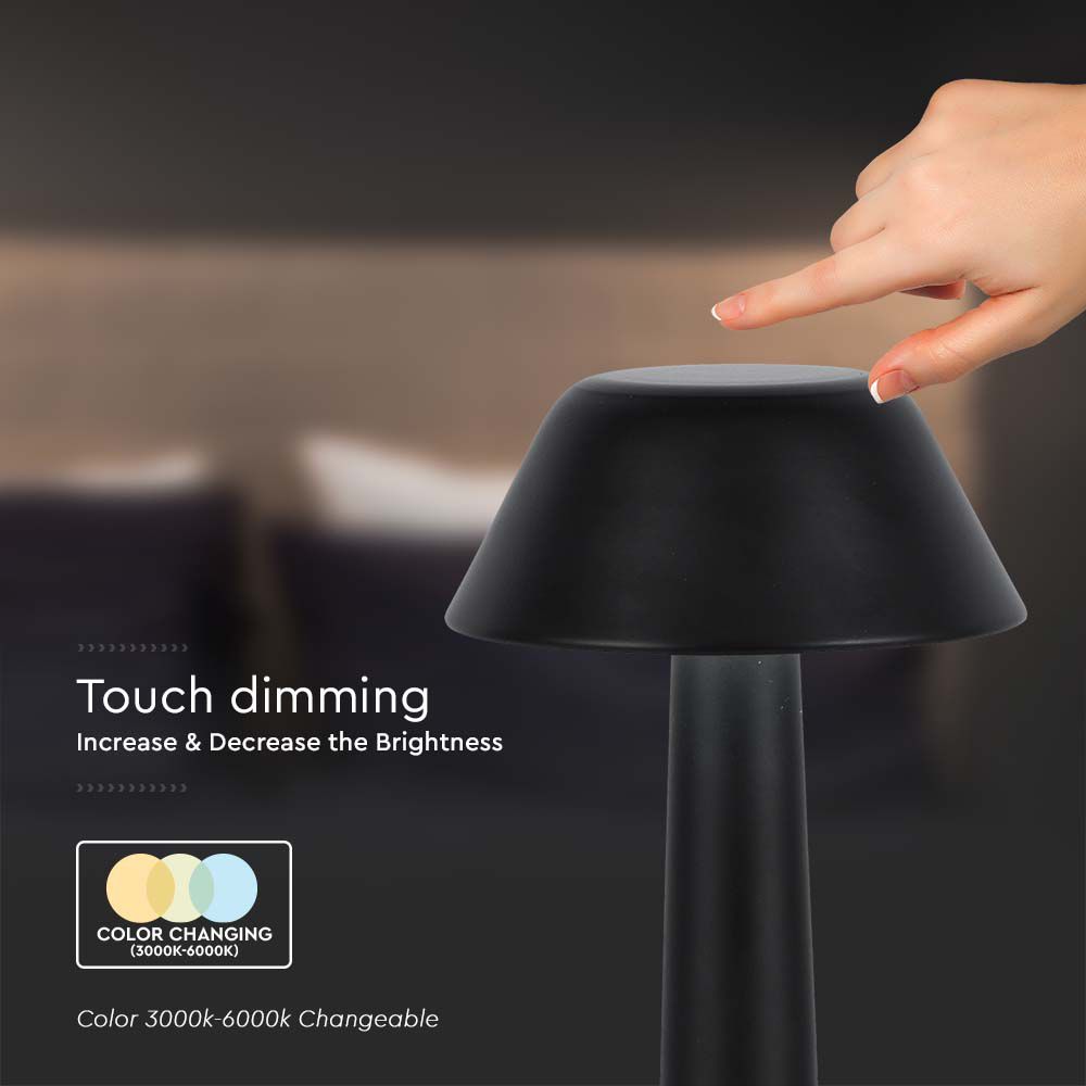 2W LED Table Lamp (D100*230) 3IN1 Black Body img 1