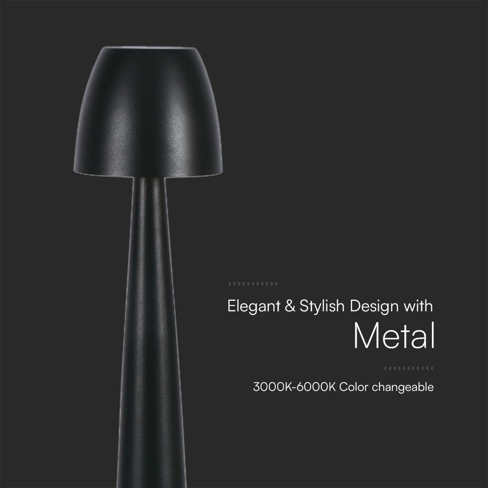 2W LED Table Lamp (80*370) 3in1 Dimmable Black Body