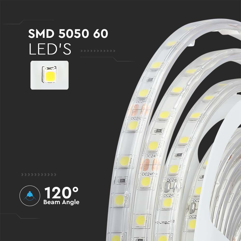 LED Strip 5050 60 Led 24V IP65 6000K