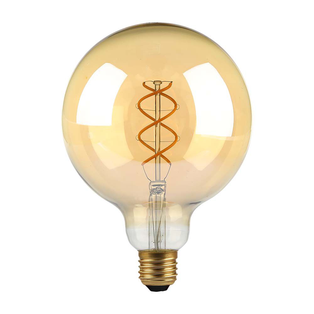 LED - 5W Filament E27 G125 Amber Glass 1800K