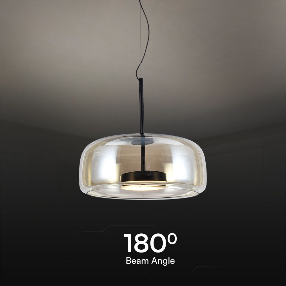 6W LED Designer Pendant Lamp Metal + Glass Body D350*H170 3000K img 1