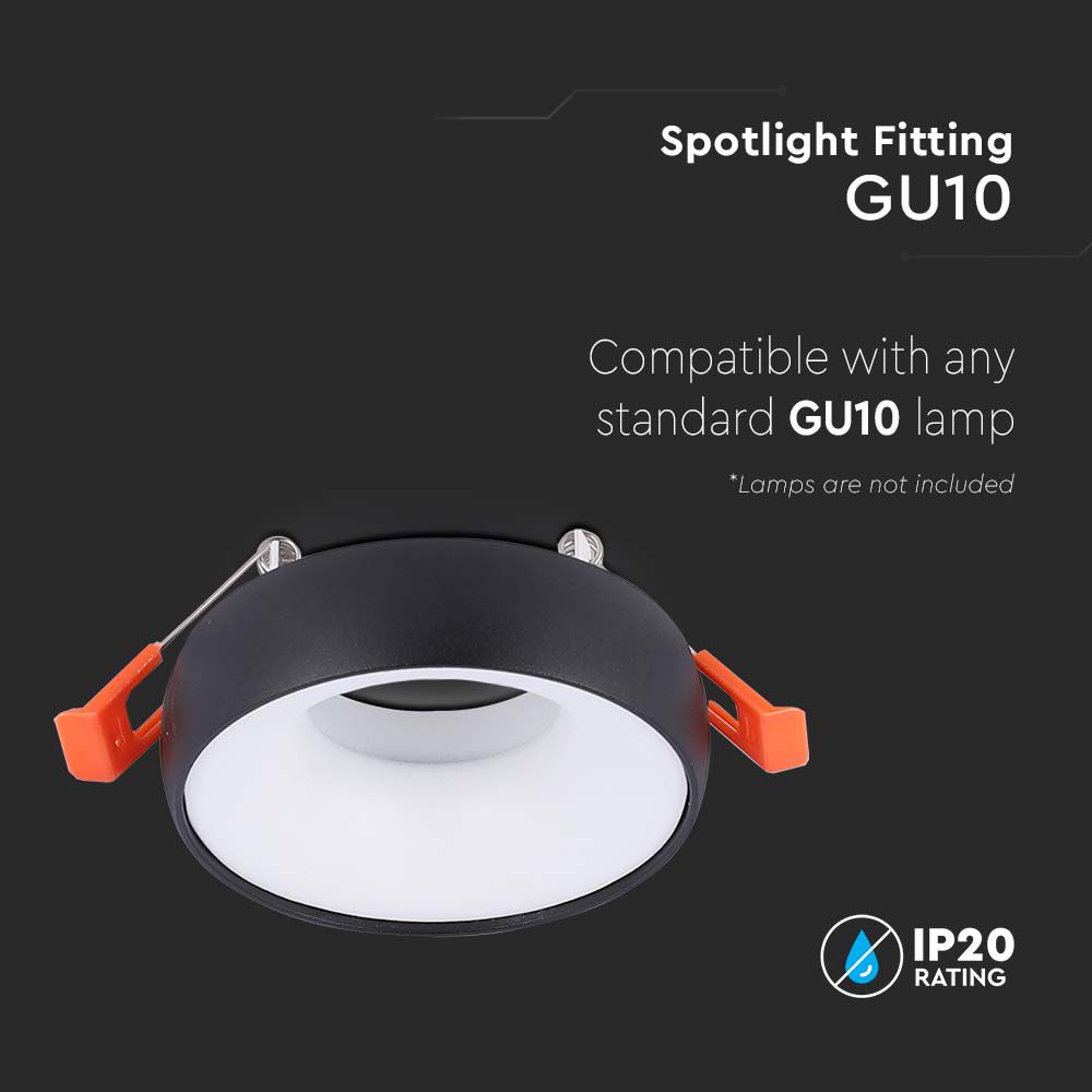 GU10 Fitting Round White Frame  White Reflector