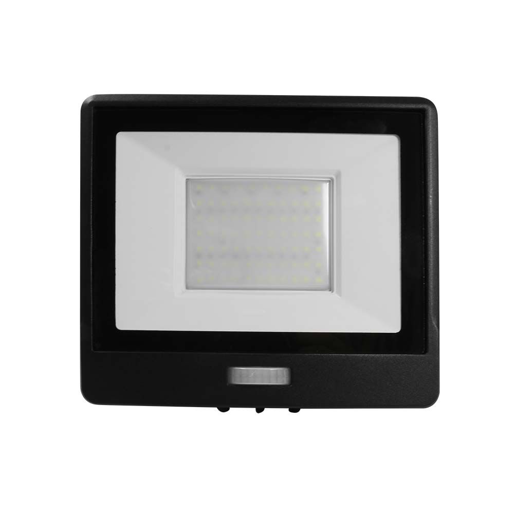 50W LED PIR Sensor Floodlight SAMSUNG CHIP Black Body 6400K 1M Cable img 1