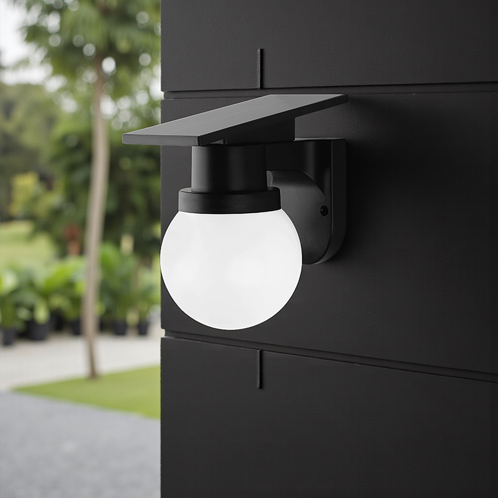 0.9W LED Solar Wall Light 3IN1 Black Body IP54 With Remote Control