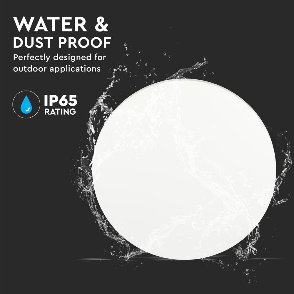 9W Wall Lamp White Body Round IP65 4000K img 1