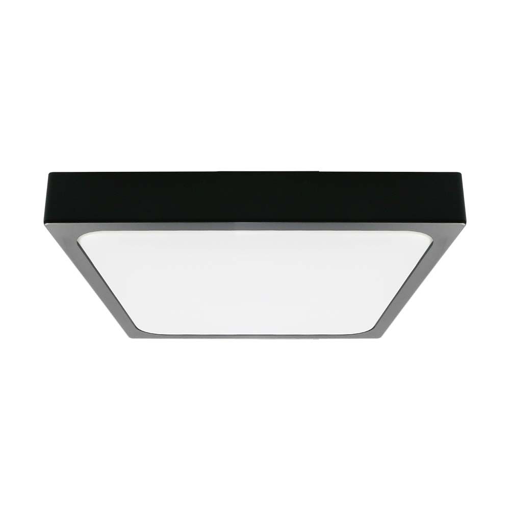 24W LED Dome Light Square Microwave Sensor Black Frame 4000K IP44