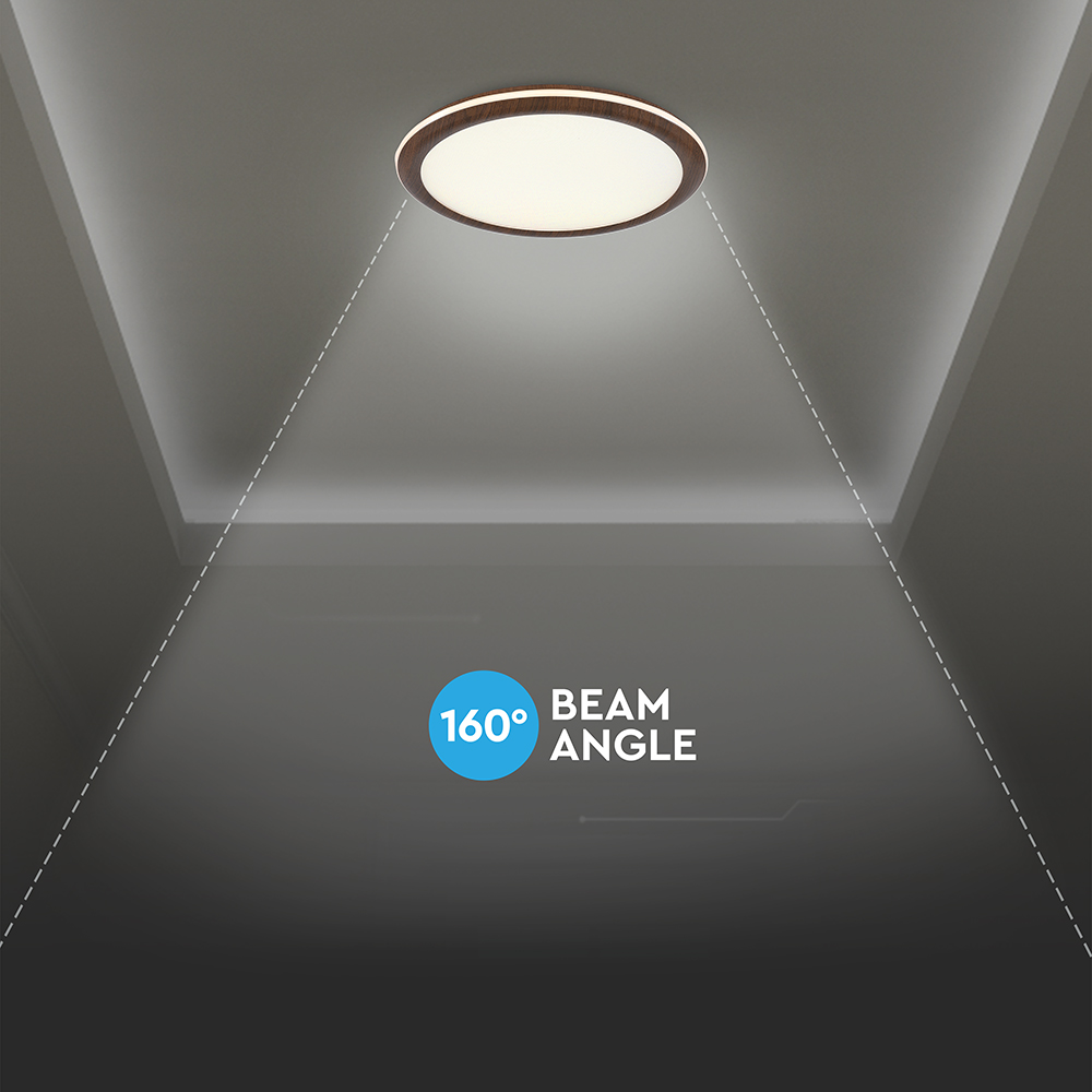 36W LED Decorative Ceiling Lamp (f410*30mm) CCT3IN1 Wooden With 2.4G RF Control