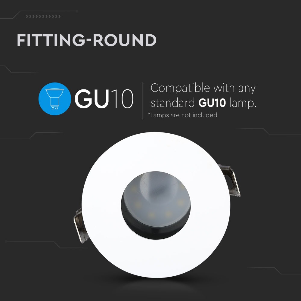 GU10 Fitting Bianco, Black Rotonda