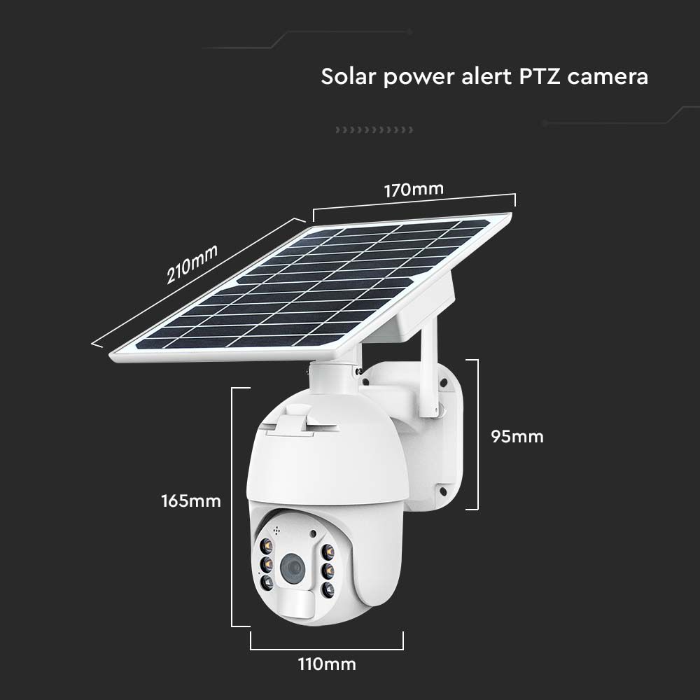 WIFI HD Smart Solar Energy PTZ Camera With Sensor White