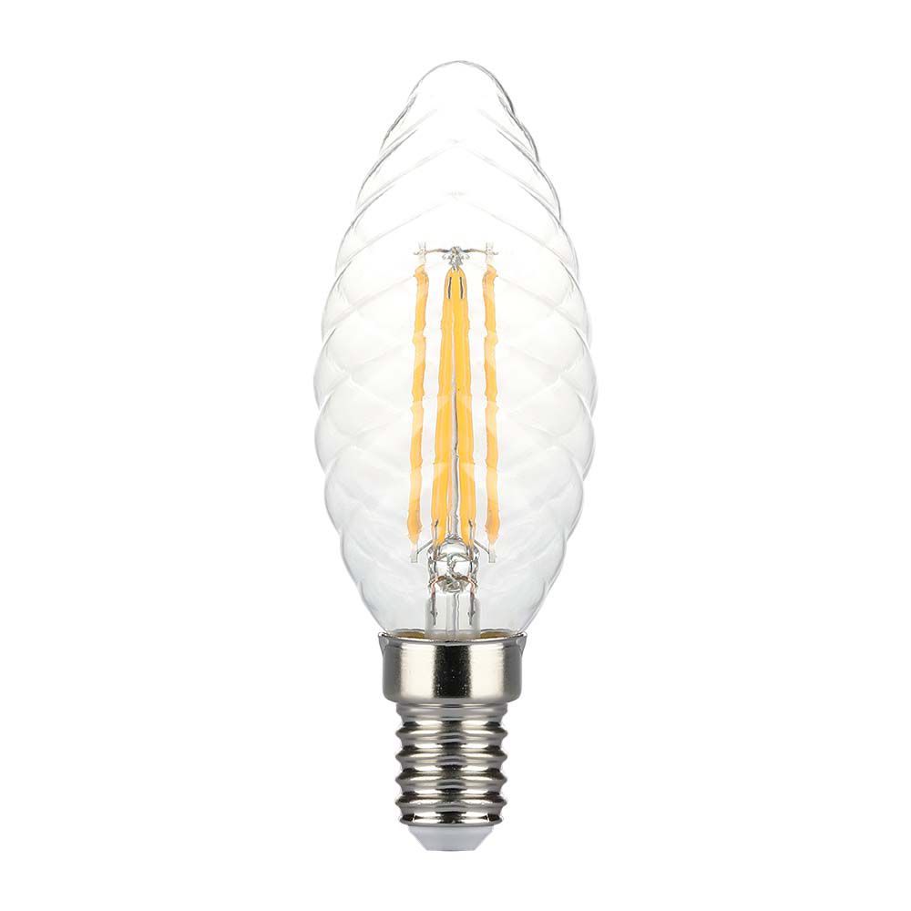 LED - 4W Filament E14 Twist Candle Tail Dimmable 3000K