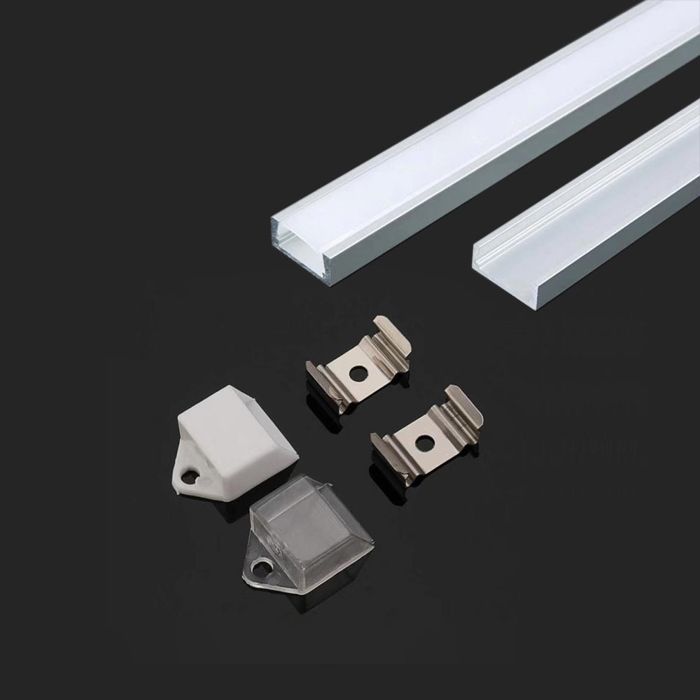 Kit di montaggio per strisce LED in alluminio con diffusore Bianco 2000 x 16 x 7 mm