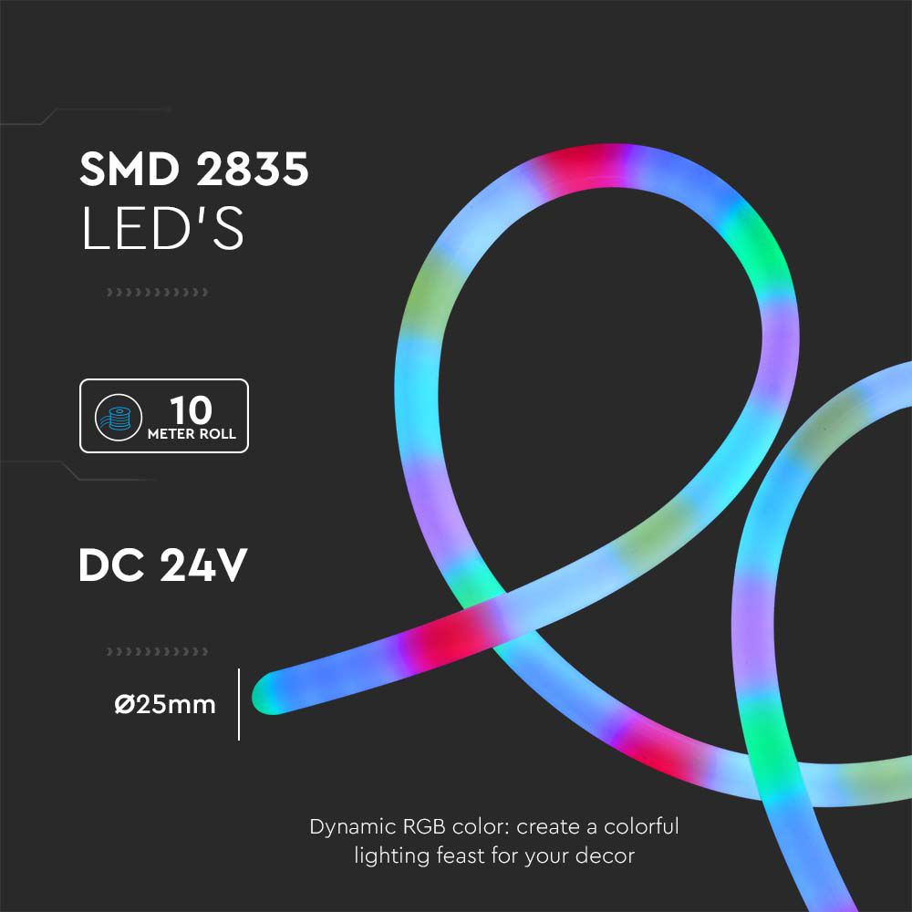 Neon Flex Magic 10W/m 120 LED/m Bobina 10m 24V RGB Magic