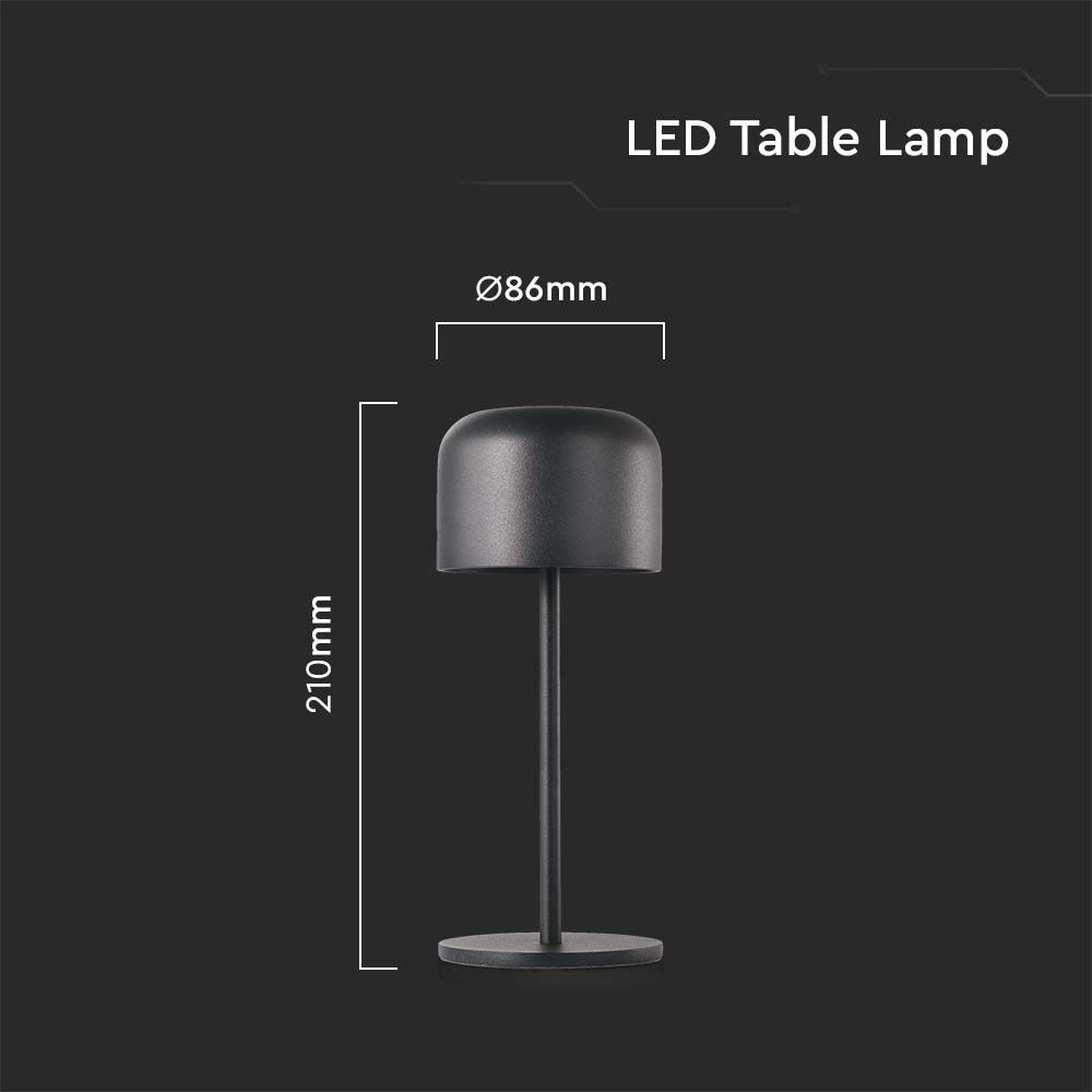 LED Table Lamp 2200mAH Battery D86*H210mm White Body IP54 3000K+6000K