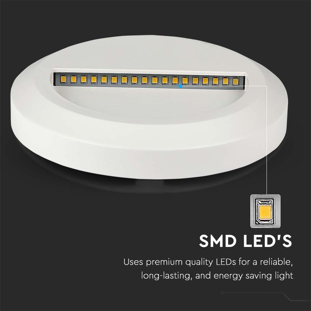 2W LED Step White Body Round 4000K