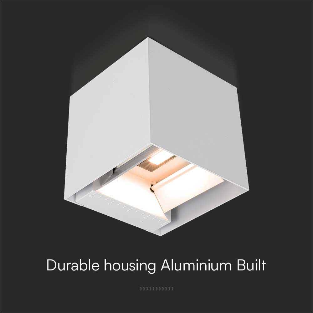 9W COB LED Solar Wall Light Battery 1x2600mAh 16HRS 4000K White Body IP65 img 2