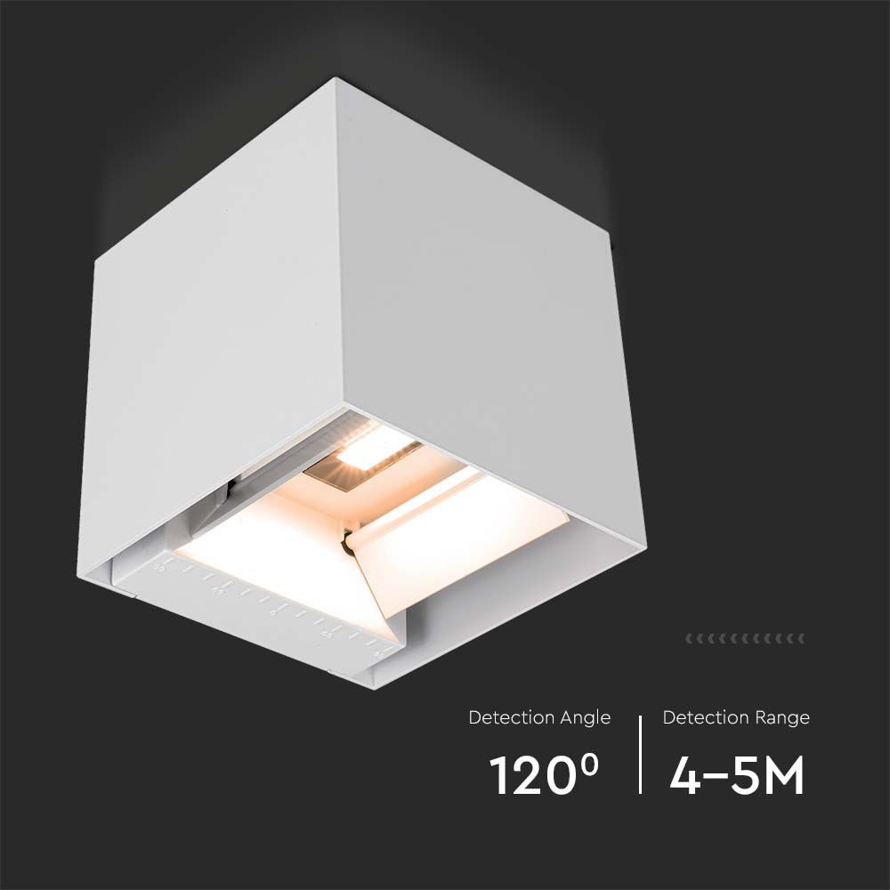 9W COB LED Solar Wall Light Battery 1x2600mAh 16HRS 4000K White Body IP65 img 3