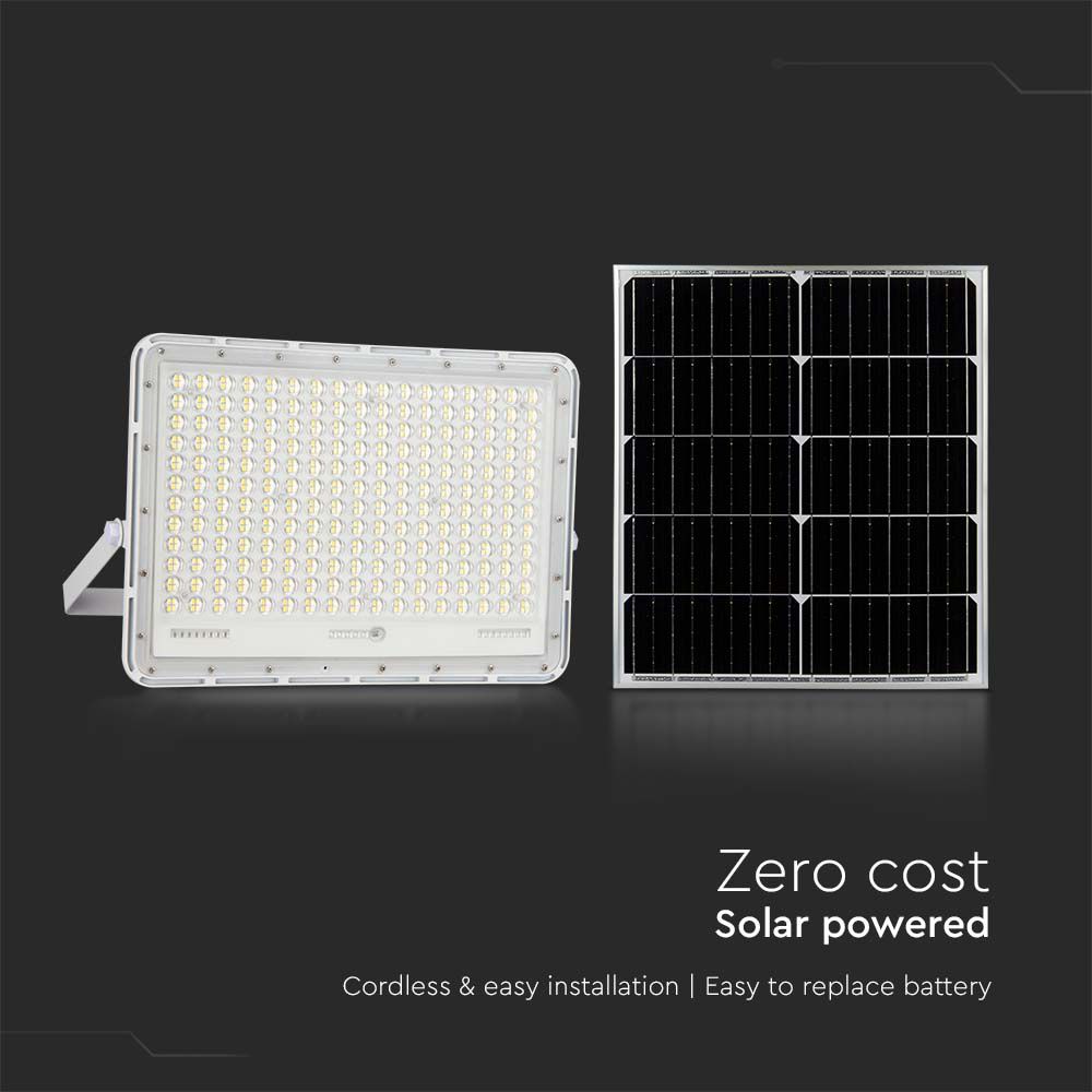 Faro LED con Telecomando e Pannello Solare 30W Batteria sostituibile Cavo da 3m Colore Bianco img 2