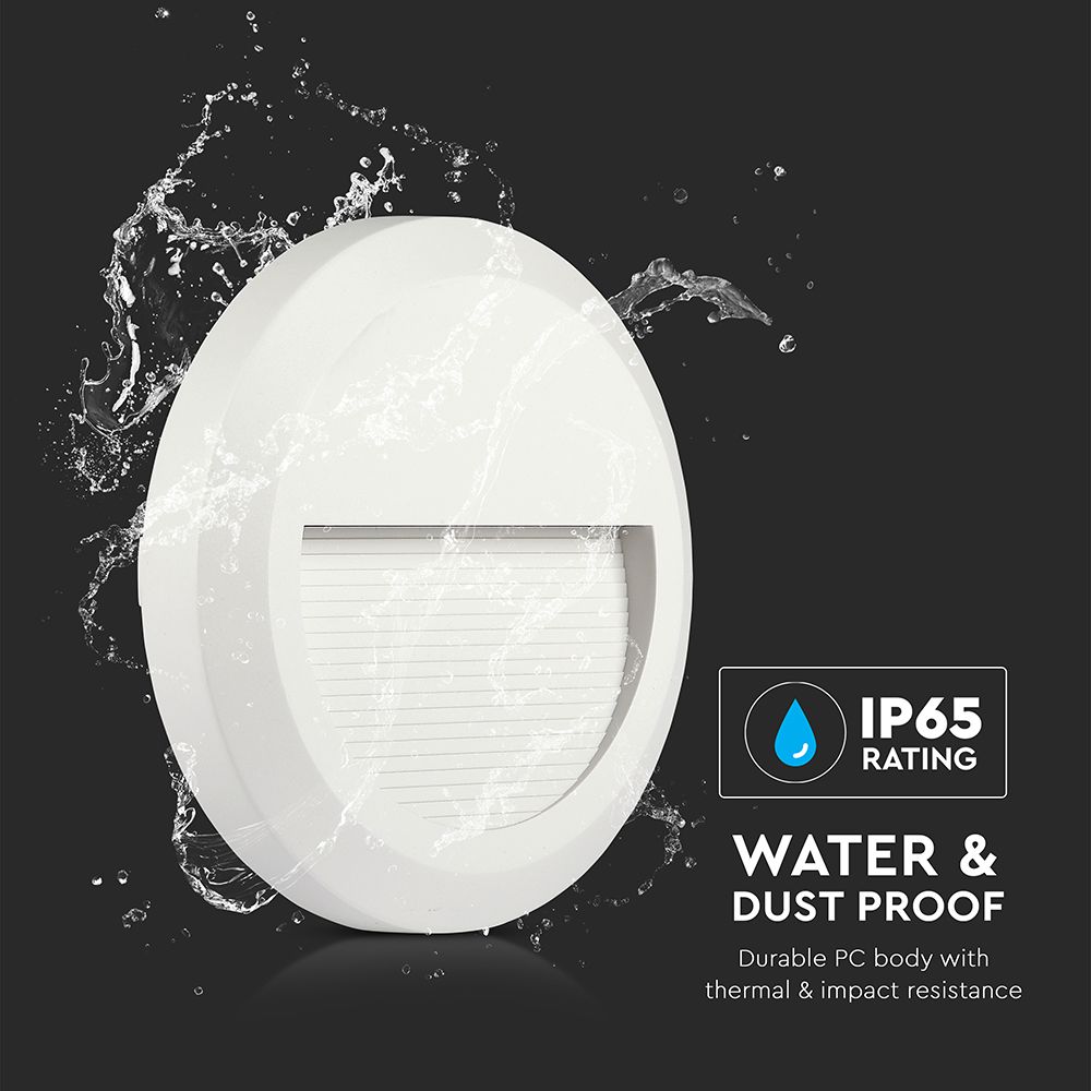 2W LED Step White Body Round 4000K img 1