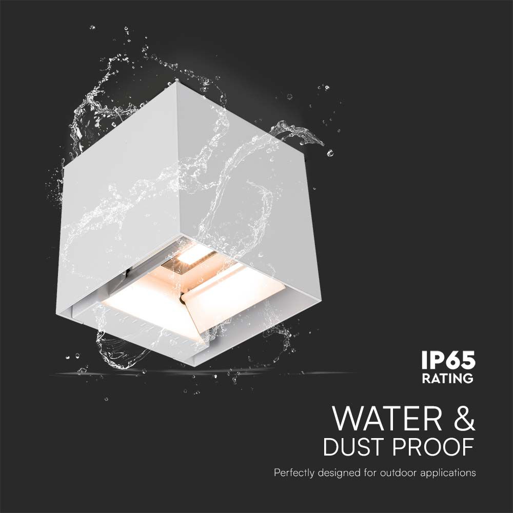 9W COB LED Solar Wall Light Battery 1x2600mAh 16HRS 4000K White Body IP65 img 4