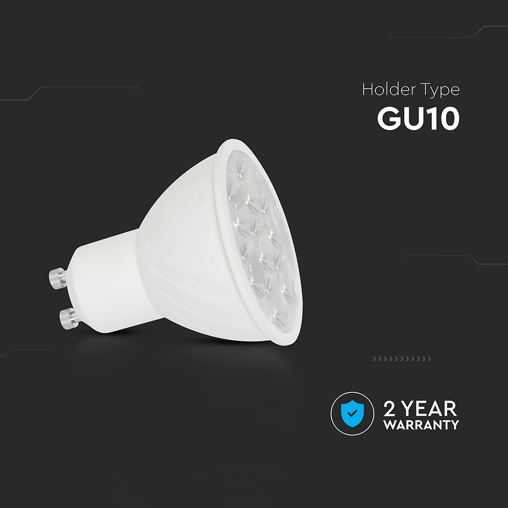 LED Spotlight - 6W GU10 Ripple Plastic 3000K 10° img 1