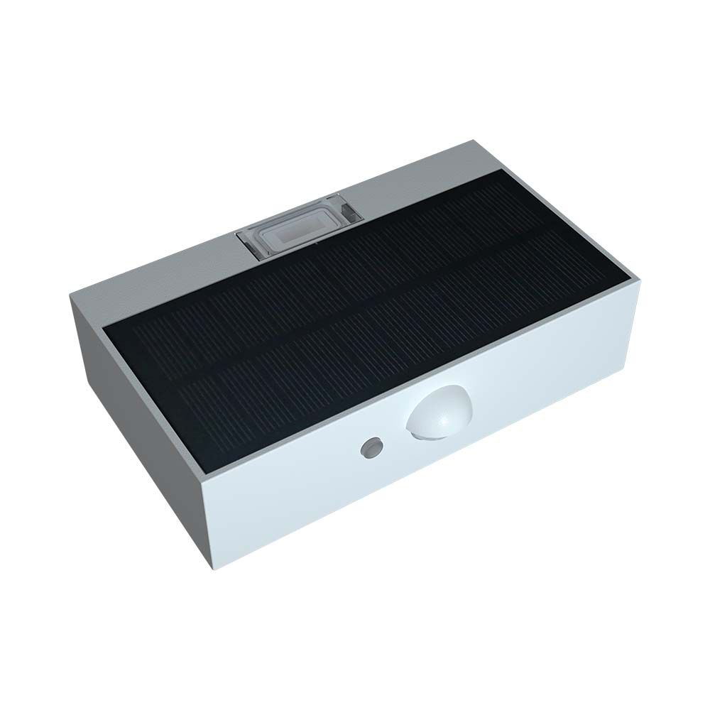 LED SOLARE DA PARETE LIGHT-BRICK 350LM BATTERIA LITIO 3,7v 1200mAh 4000K+3000K BIANCO img 2