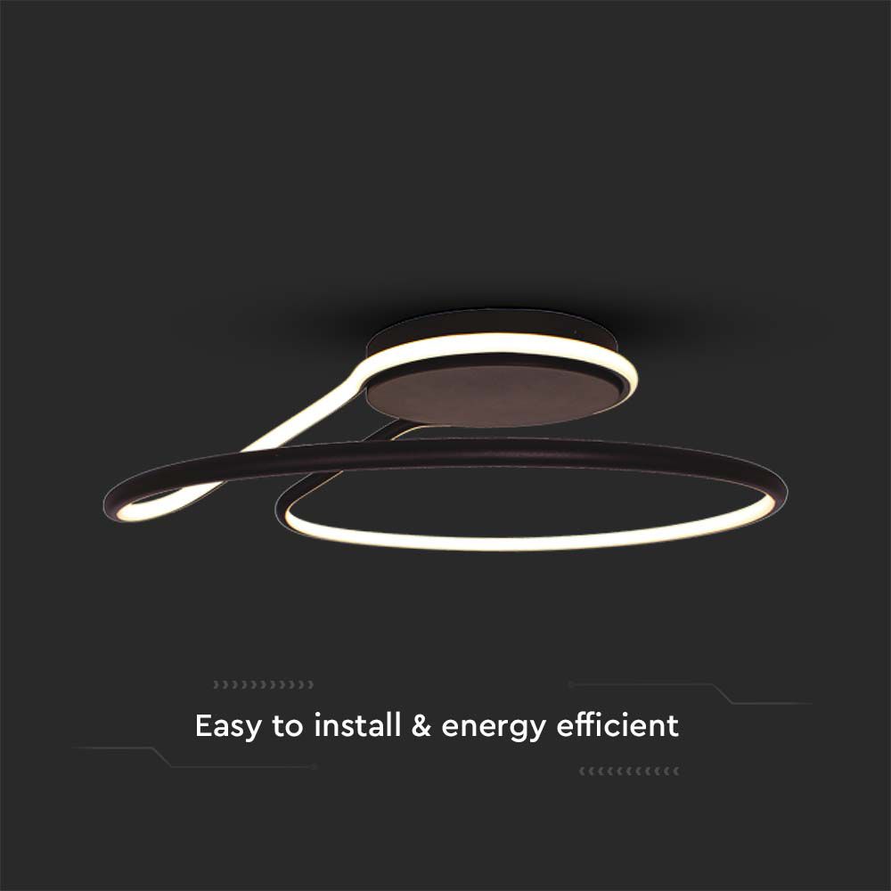 54W LED Designer Light Triac Dimmable Black Round 4000K