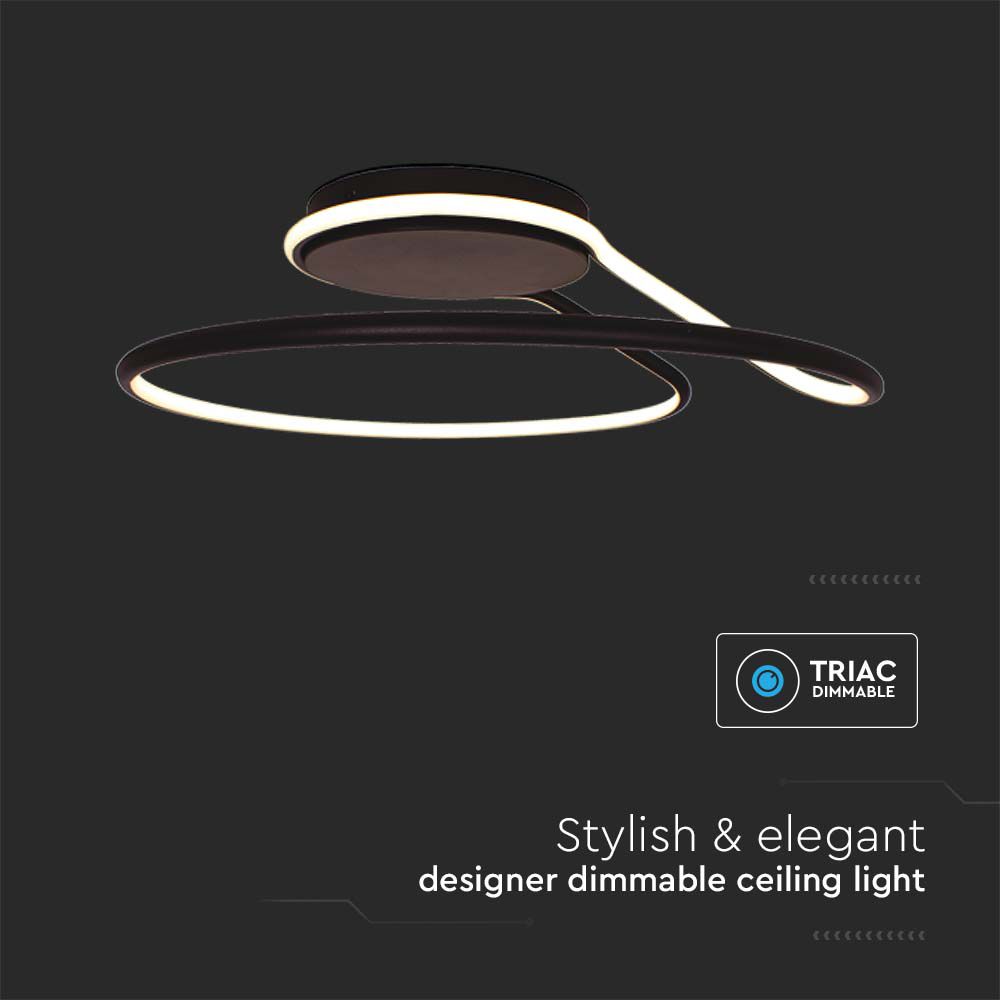 54W LED Designer Light Triac Dimmable Black Round 4000K img 1