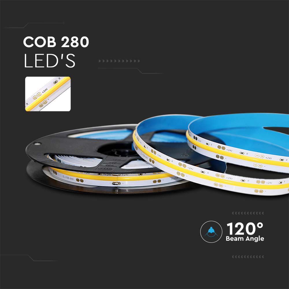 LED COB Strip Light IP20 24V 4000K 280 Leds 10W/m